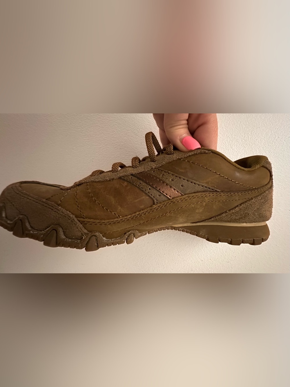 Brown Suede Athletic Sketchers with Copper Accent - Picture 6 of 9